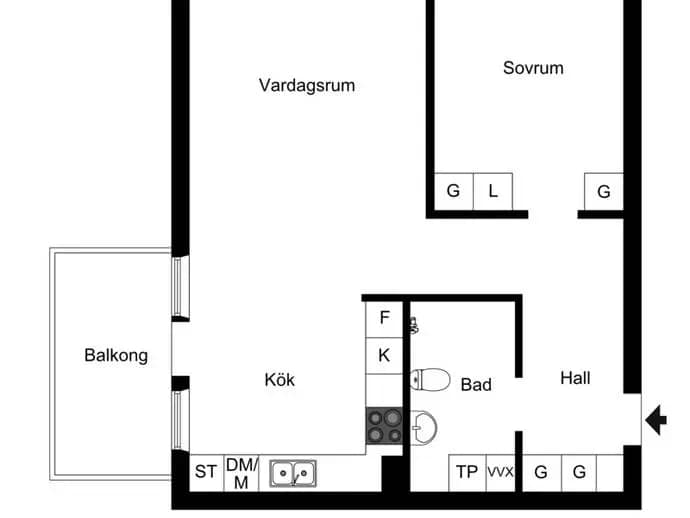 Floor plan for Oddegatan 10
