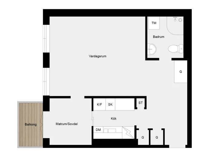Floor plan for Liljeholmsbron 8, 7 tr