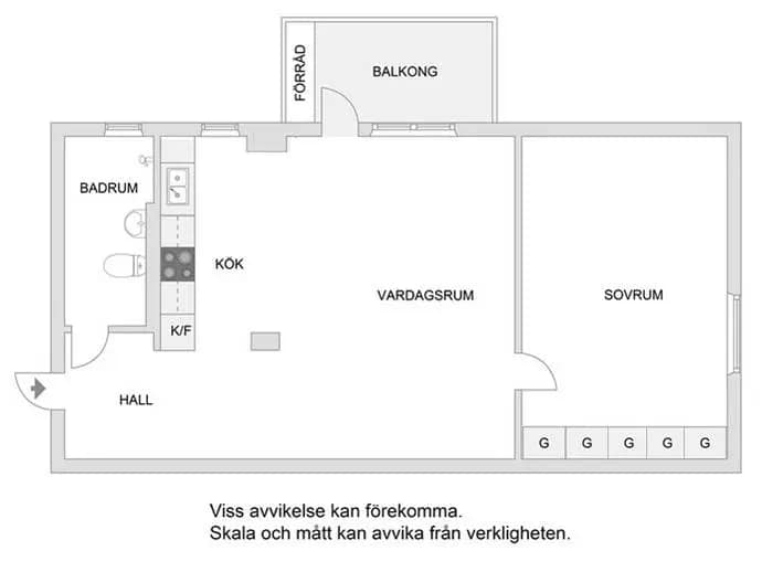 Floor plan for Helsingörsgatan 6, 3 tr