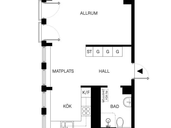 Floor plan for Östersundsgatan 7