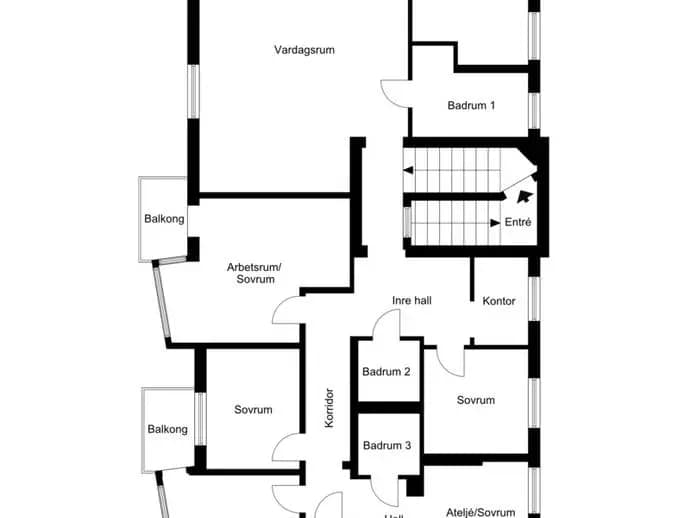Floor plan for Eknäsvägen 6C