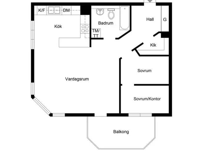 Planritning för Söderberga Allé 17