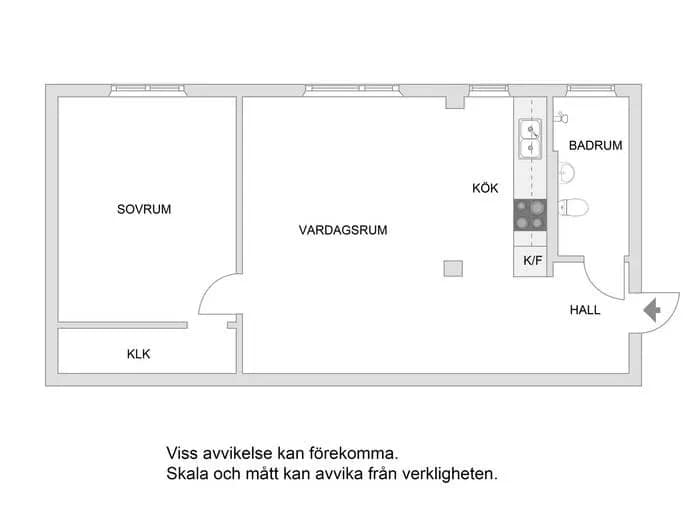 Floor plan for Sorögatan 21, 1 tr