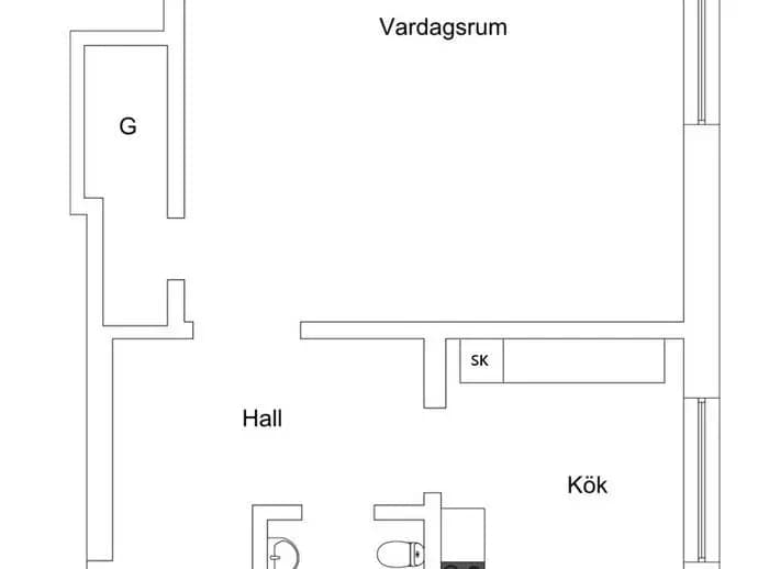 Floor plan for Essingestråket 8, 1 tr