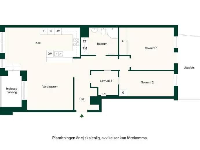 Floor plan for Heliosgatan 11