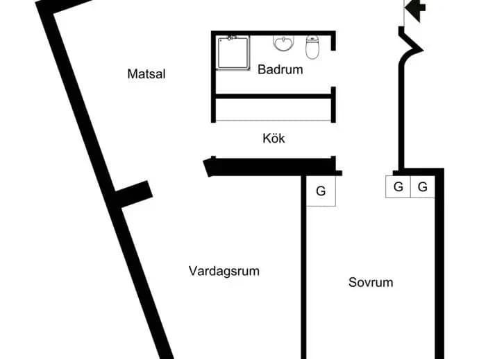 Floor plan for Svarvargatan 20
