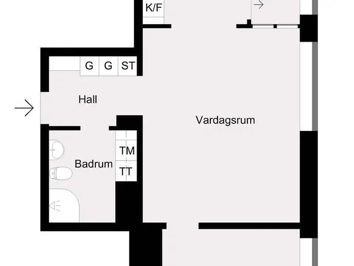 Floor plan for Borgarfjordsgatan 21A