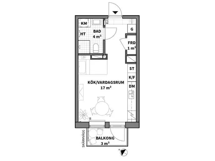 Planritning för Garvis Carlssons gata 32