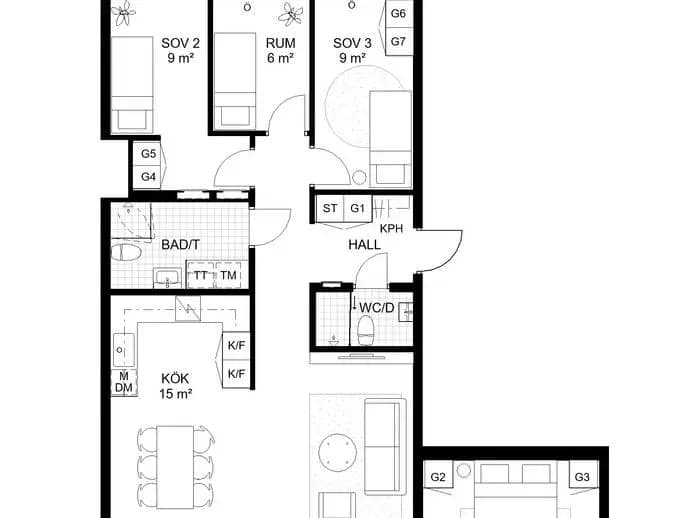 Floor plan for Solnavägen