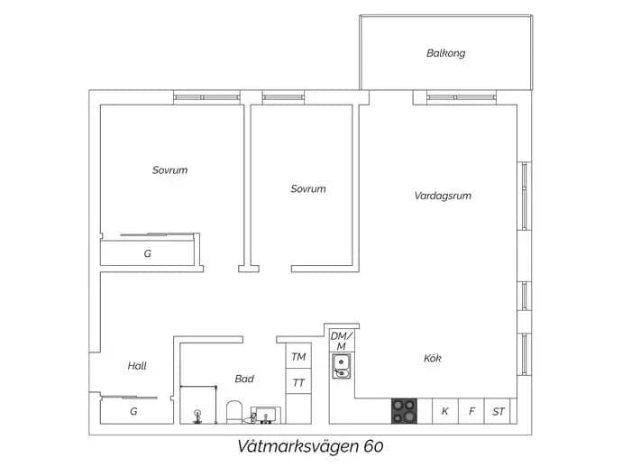 Planritning för Våtmarksvägen 60