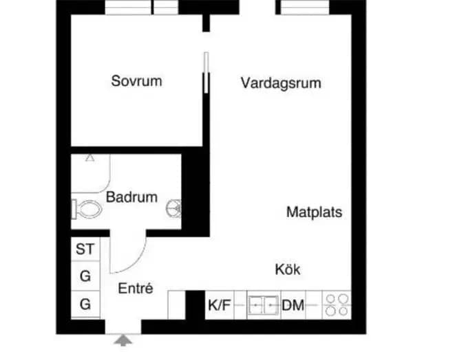 Planritning för Arvid Tydéns allé 4