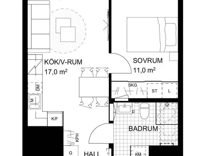 Floor plan for Solnavägen 17C