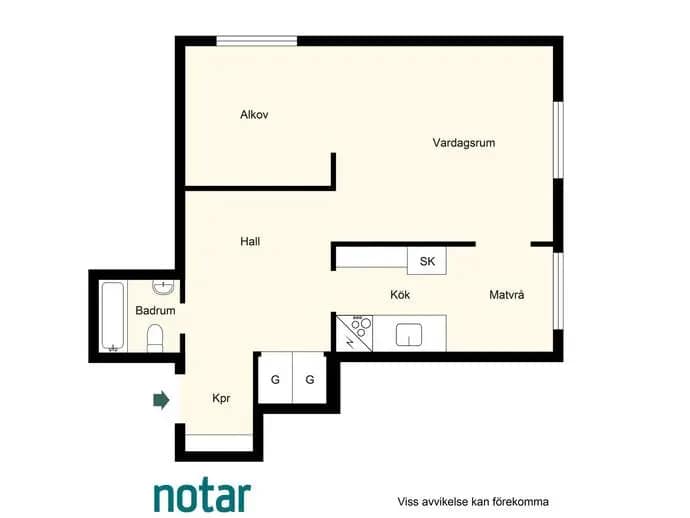 Planritning för Norra vägen 2