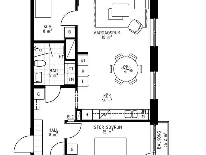 Planritning för Värmdövägen 121