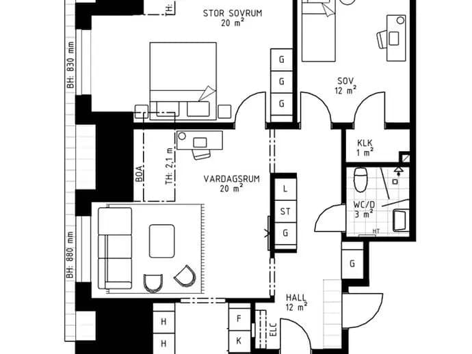Planritning för Värmdövägen 121