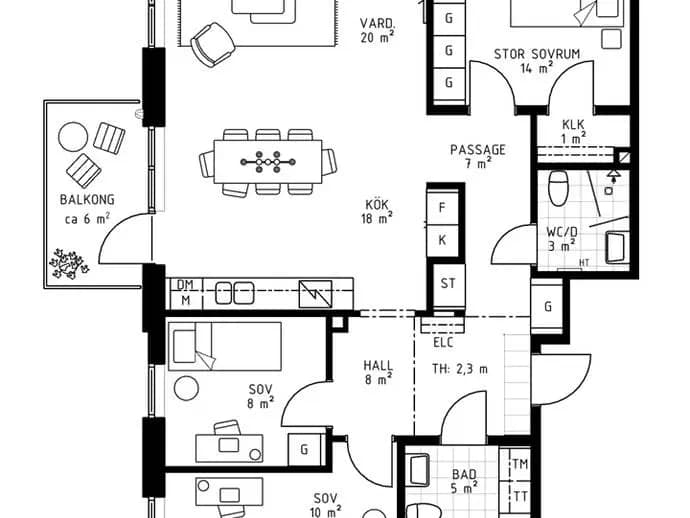 Planritning för Värmdövägen 121
