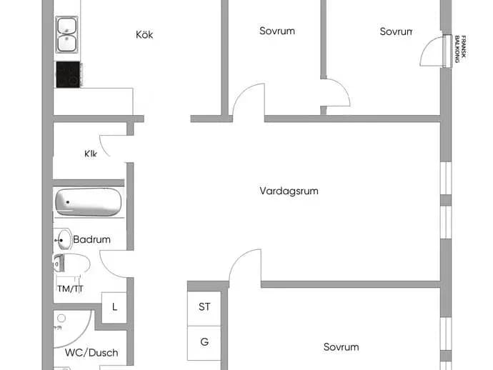Planritning för Utövägen 16
