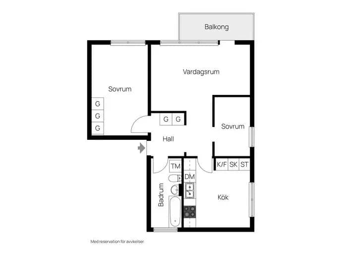 Floor plan for Ljuskärrsvägen 109