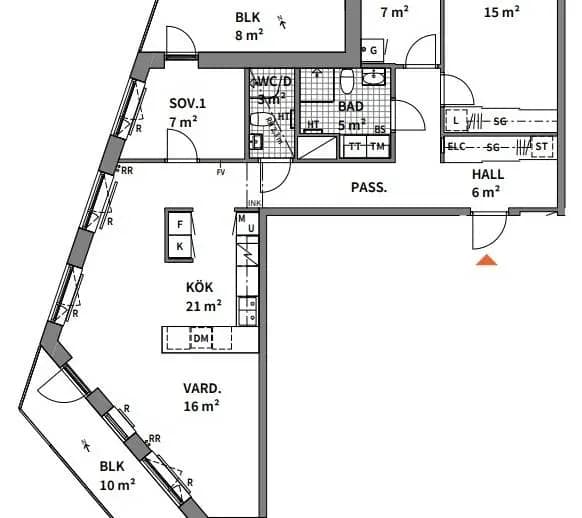 Floor plan for Kvarnholmsvägen 99