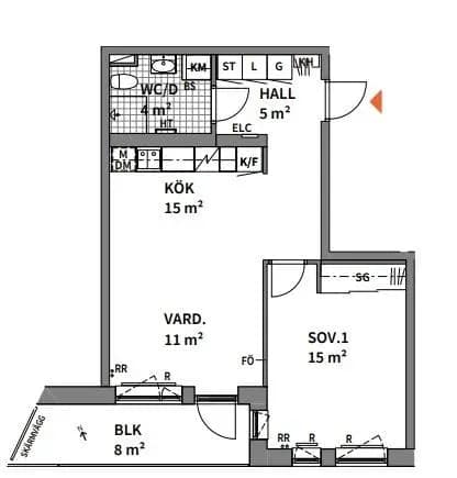Floor plan for Kvarnholmsvägen 99