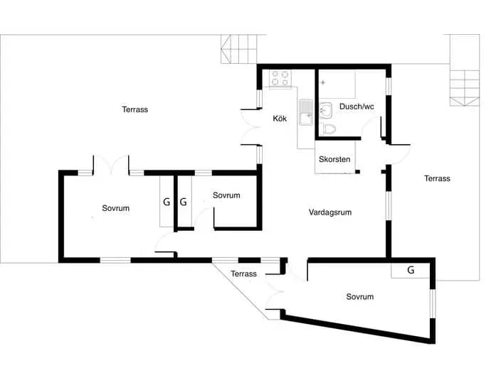 Planritning för Gunhildsviksvägen 8
