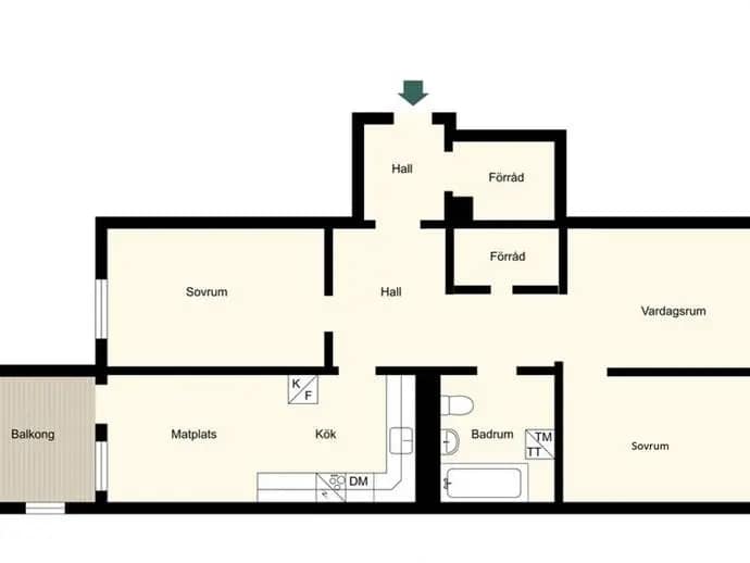 Floor plan for Terapivägen 18D