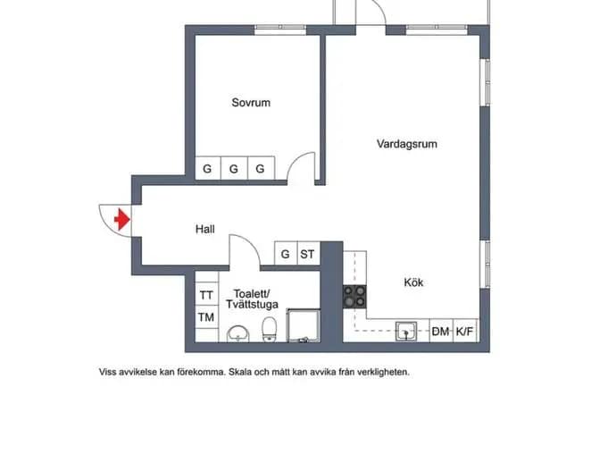 Planritning för Gamlegårdsvägen 16