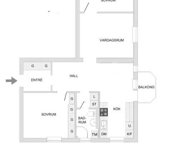 Floor plan for Arrendatorsvägen 6A