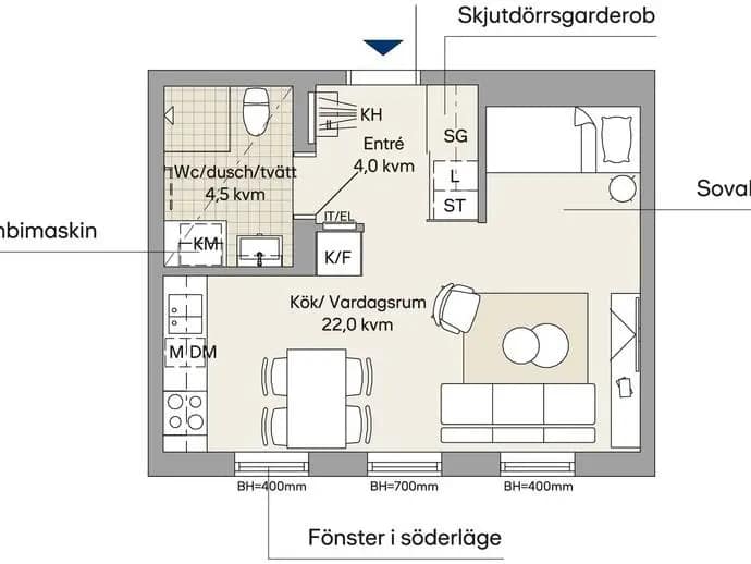 Planritning för Boulevarden 18