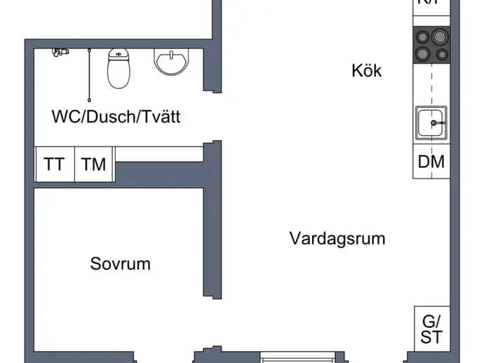 Planritning för Hägerneholmsvägen 6B