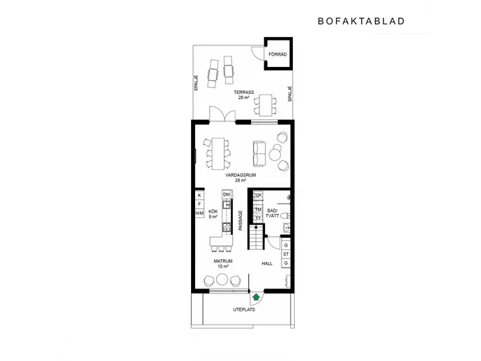 Planritning för Perrongvägen 57 - lgh 4-1006