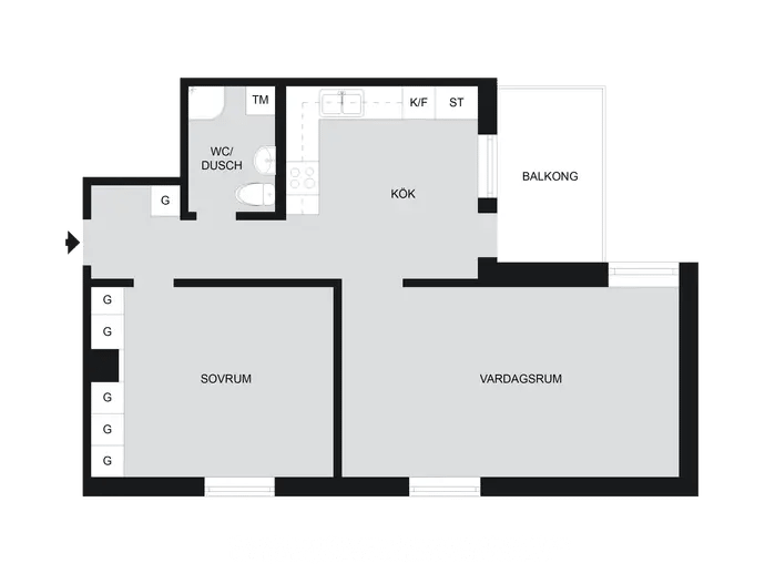 Floor plan for Flygkårsvägen 23, vån 3