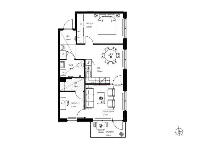 Floor plan for Gaffelseglet 14