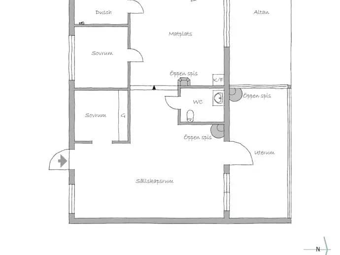 Floor plan for Kattviksvägen 56
