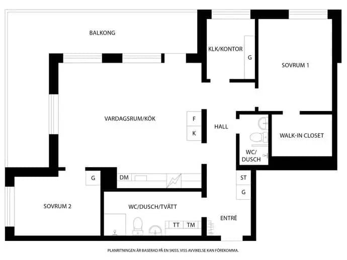 Planritning för Gaffelseglet 15