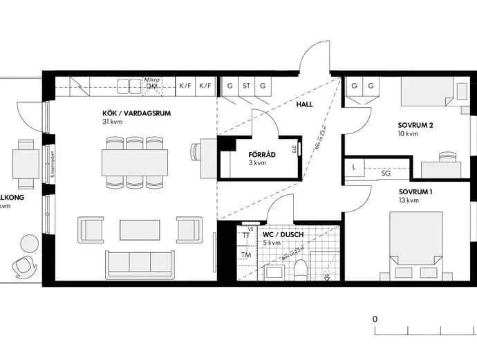 Floor plan for Barkskeppsgränd 5