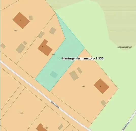 Planritning för Olsängsvägen