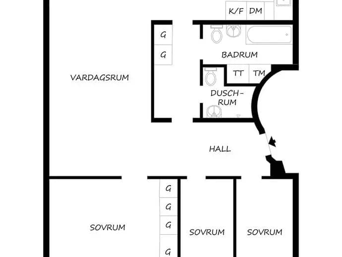 Floor plan for Sleipnervägen 11