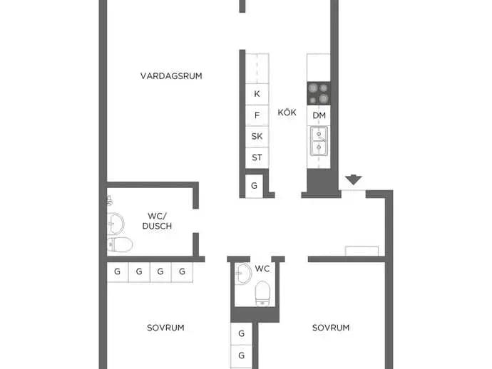 Floor plan for Höglundavägen 7, 2tr