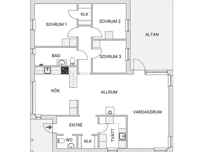 Floor plan for Idalsvägen 7