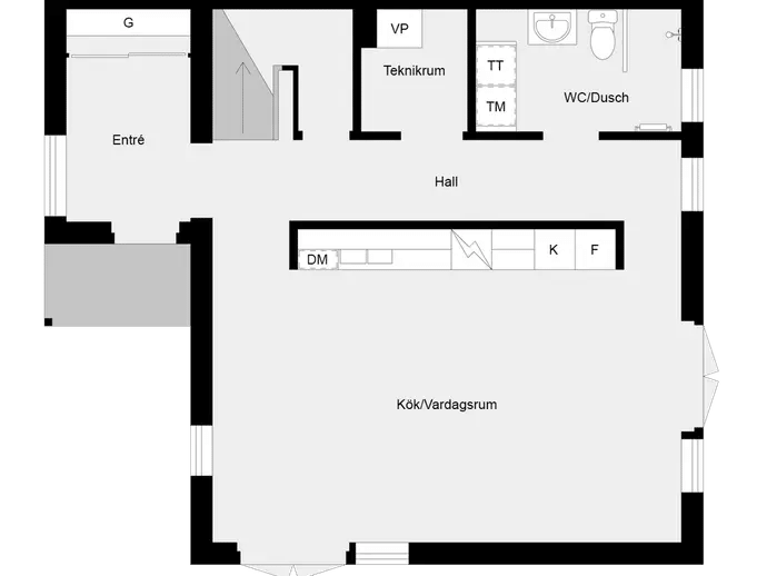 Planritning för Näsvägen 25F