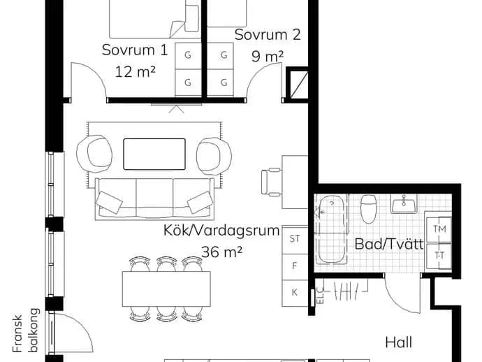 Planritning för Kastellgränd