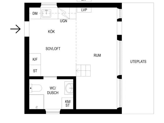 Planritning för Södersätravägen 34A