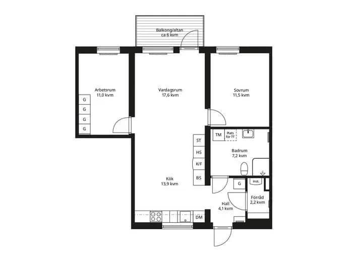 Planritning för Östra Kallforsvägen 4 1201