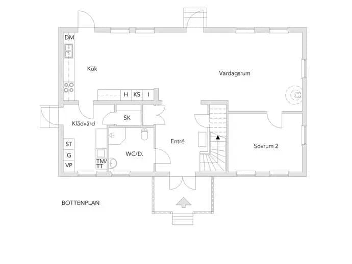 Planritning för Dianas väg 8