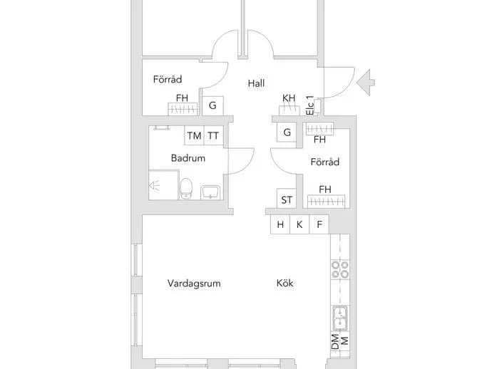 Planritning för Erikshällsgatan 34A