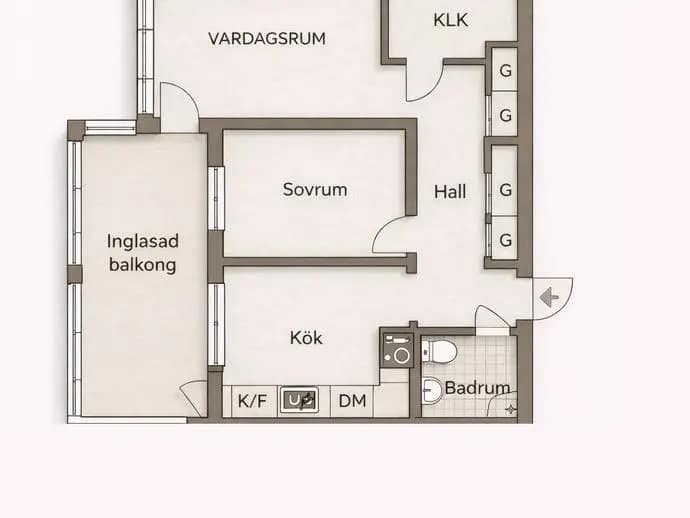 Planritning för Elsarostigen 6