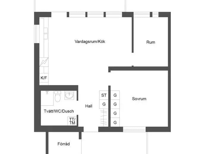 Planritning för Skolvägen 1A