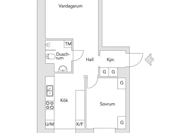 Floor plan for Hertig Carls väg 40A