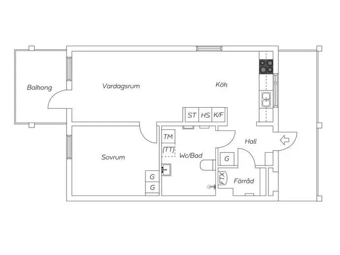 Planritning för Rättaregatan 1C